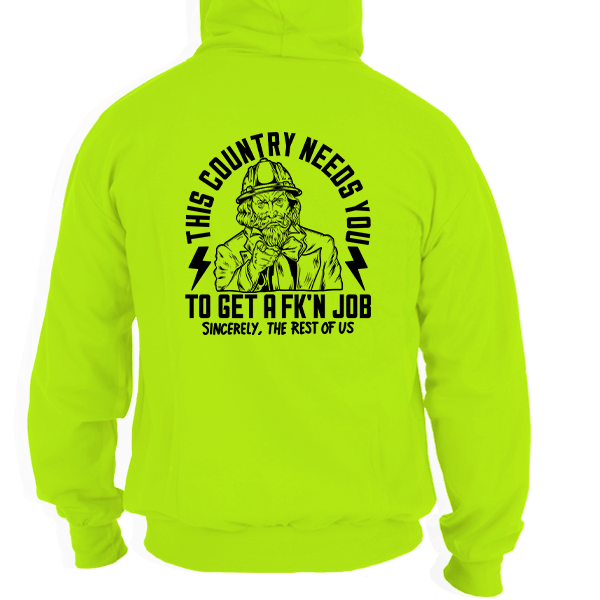 Your Country Needs You - Safety Yellow Hoodie - Armed American Supply