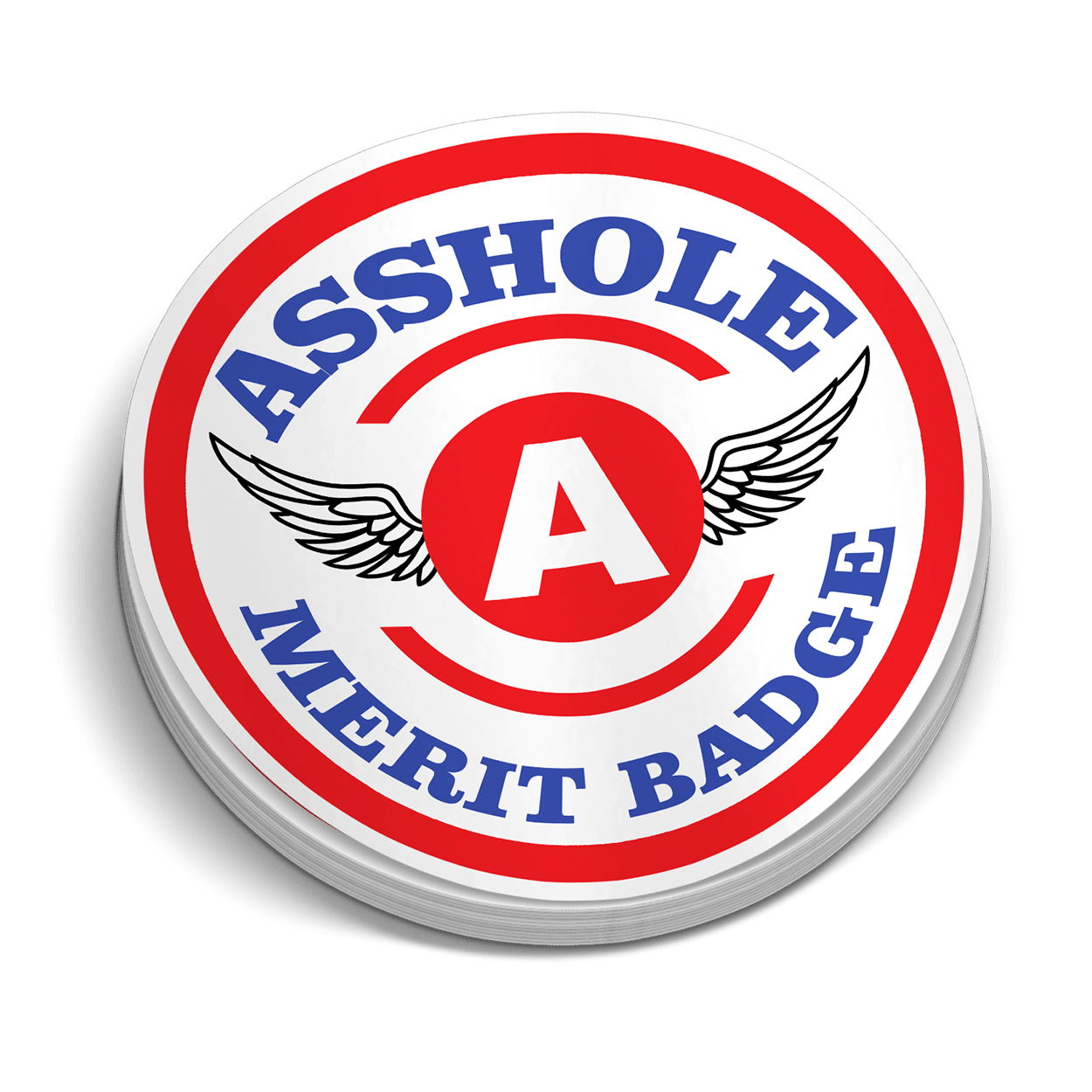 Asshole Merit Badge Hard Hat Decal - Armed American Supply