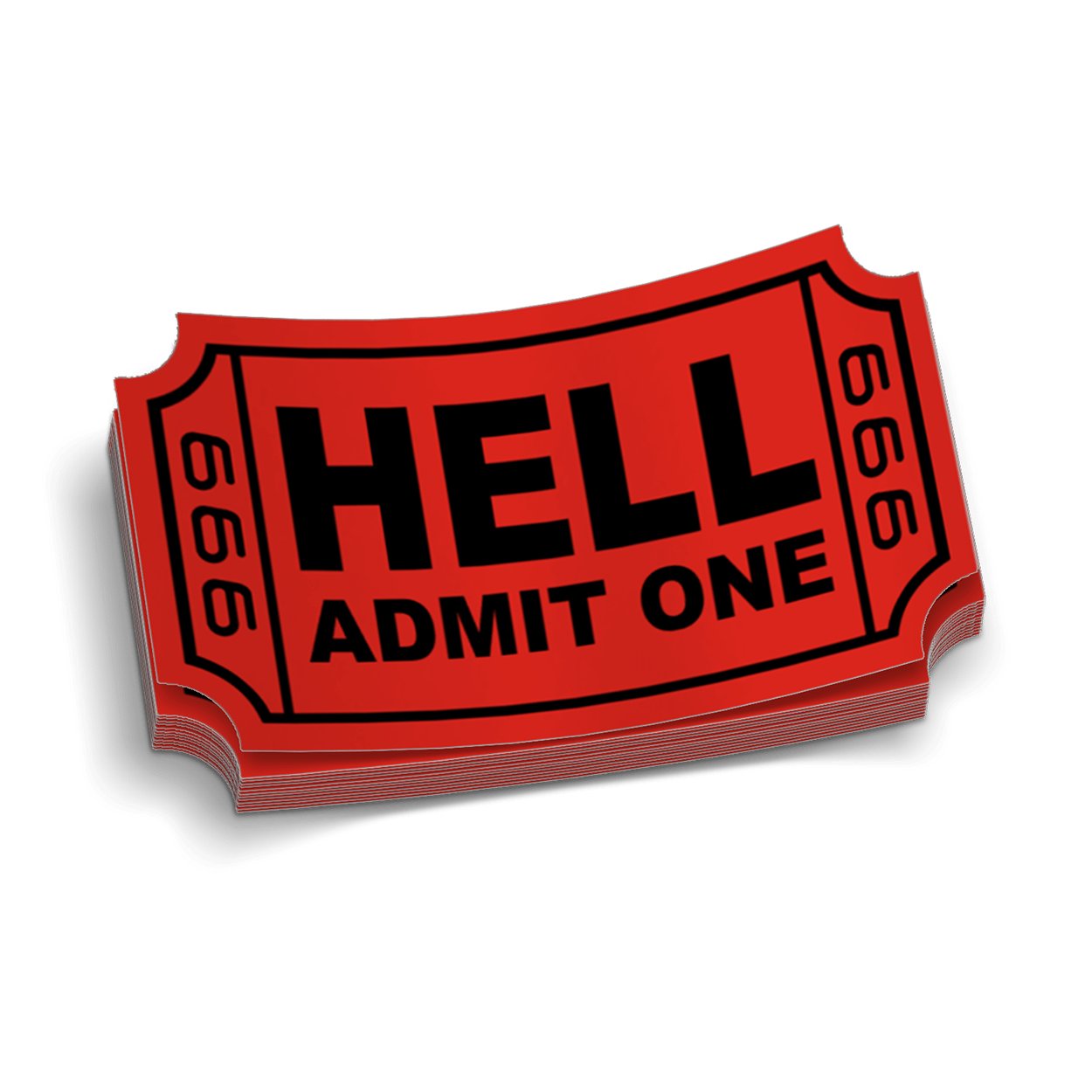 Admit One Hard Hat Decal - Armed American Supply