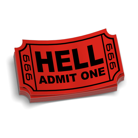Admit One Hard Hat Decal - Armed American Supply