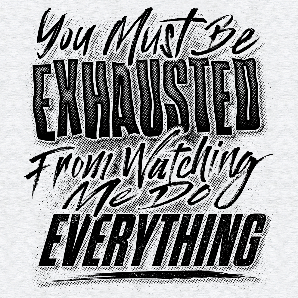Exhausted - Safety Yellow T-Shirt - Armed American Supply