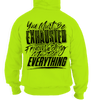 Exhausted - hi-vis hoodie