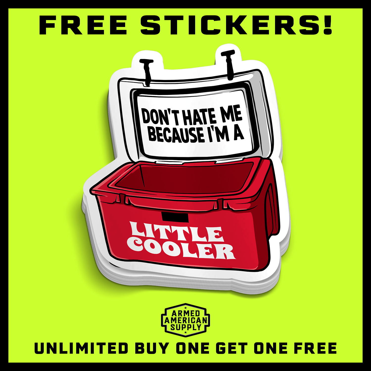 Little Cooler Hard Hat Decal - Armed American Supply