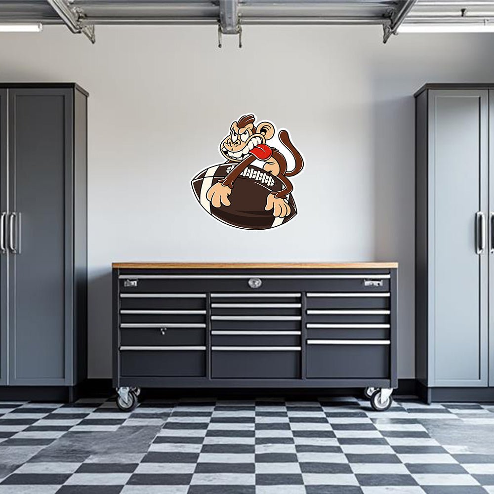 Monkey F'n a Football Garage Wall Decal - Armed American Supply