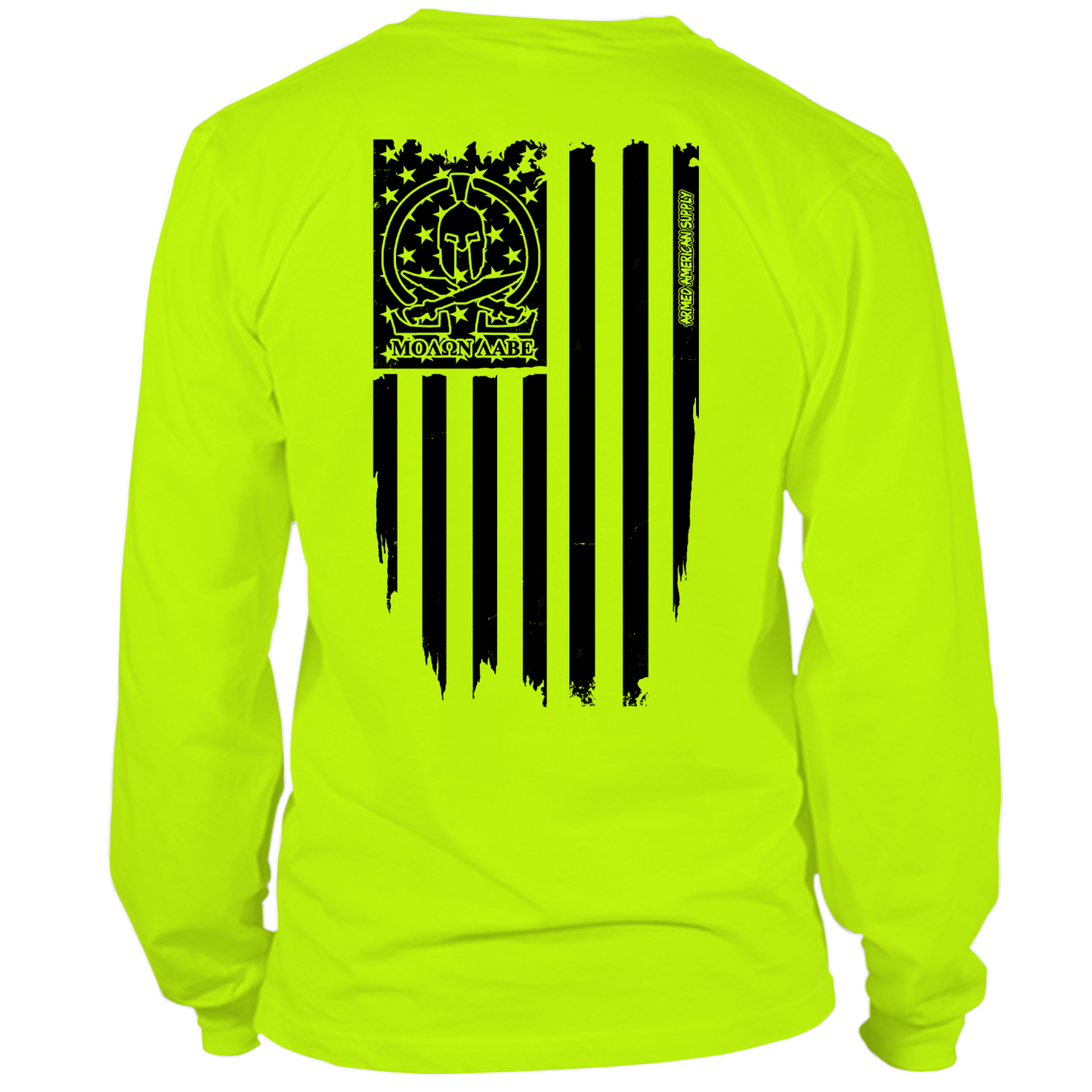 Molon Labe Ghost Flag - Long Sleeve Hi-Vis T-Shirt