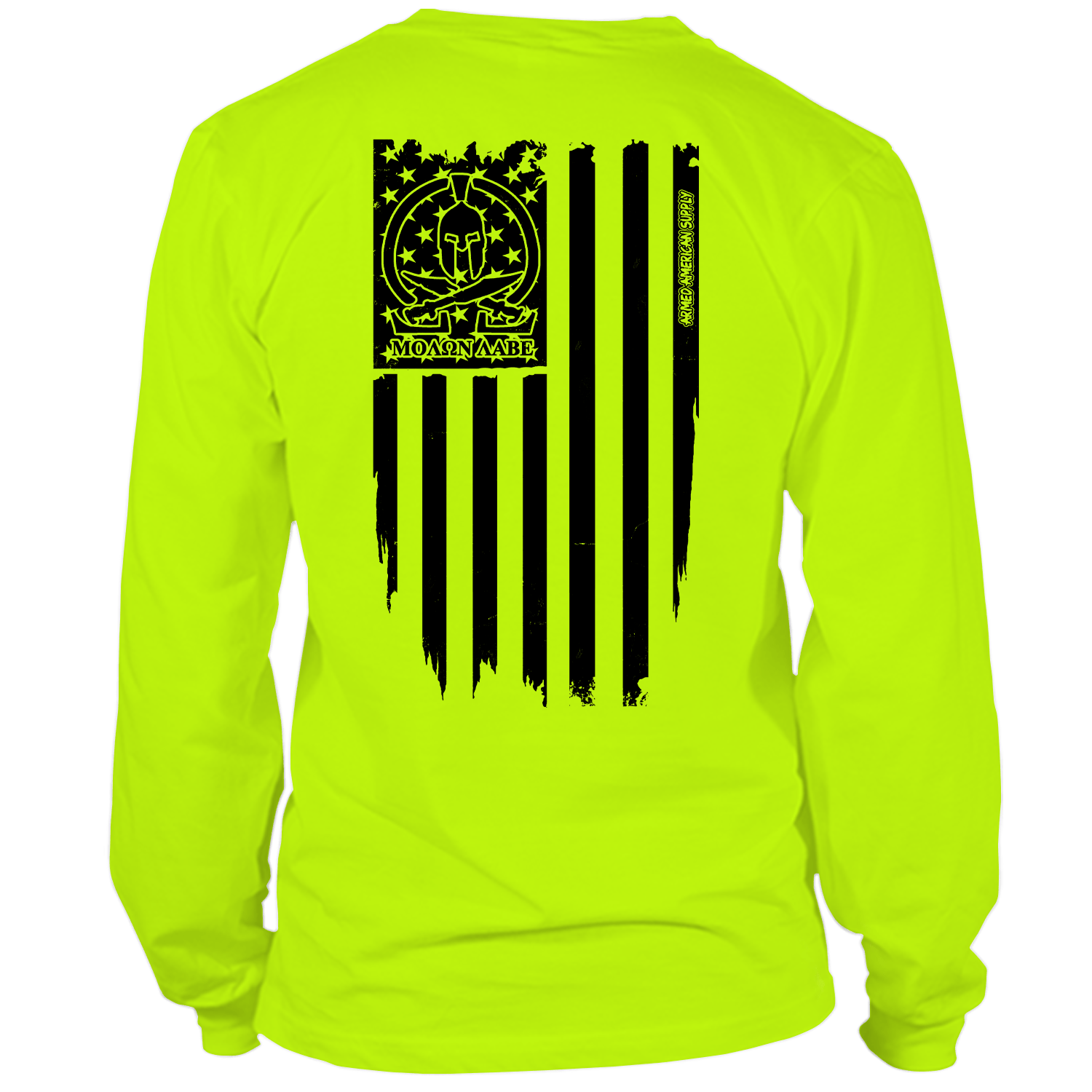 Molon Labe Ghost Flag - Long Sleeve Hi - Vis T-Shirt - Armed American Supply