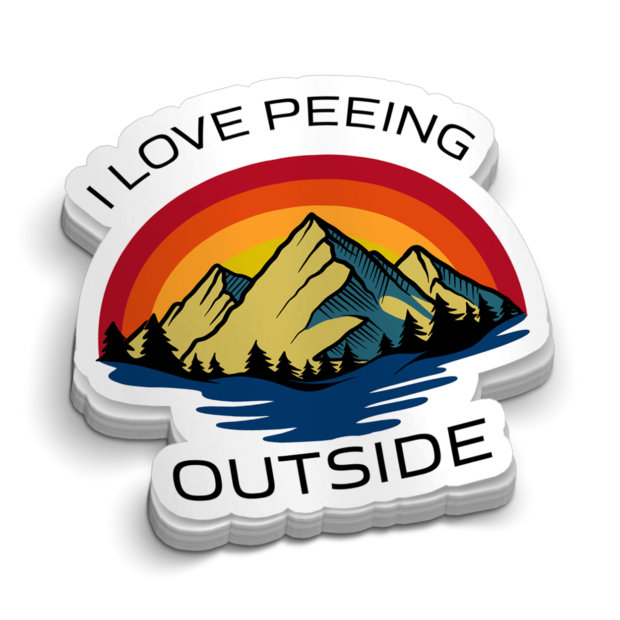 Peeing Outside Hard Hat Decal - Armed American Supply