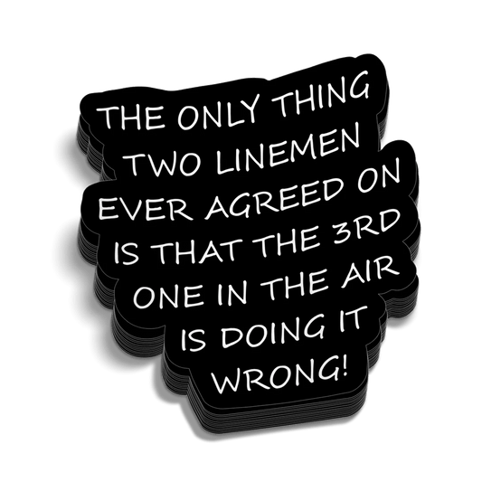 Two Linemen Hard Hat Decal - Armed American Supply