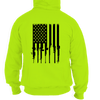 Rifle flag - safety yellow hi vis hoodie