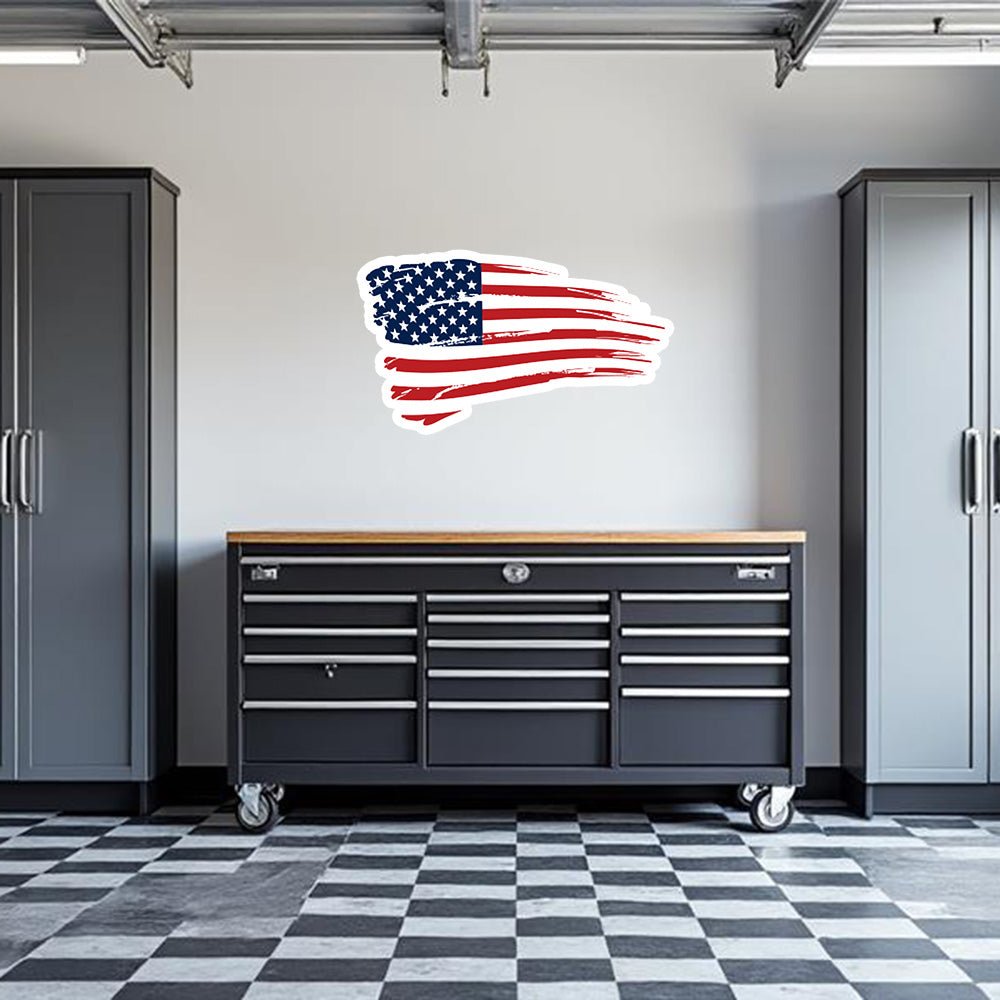 American Flag Garage Wall Decal - Armed American Supply