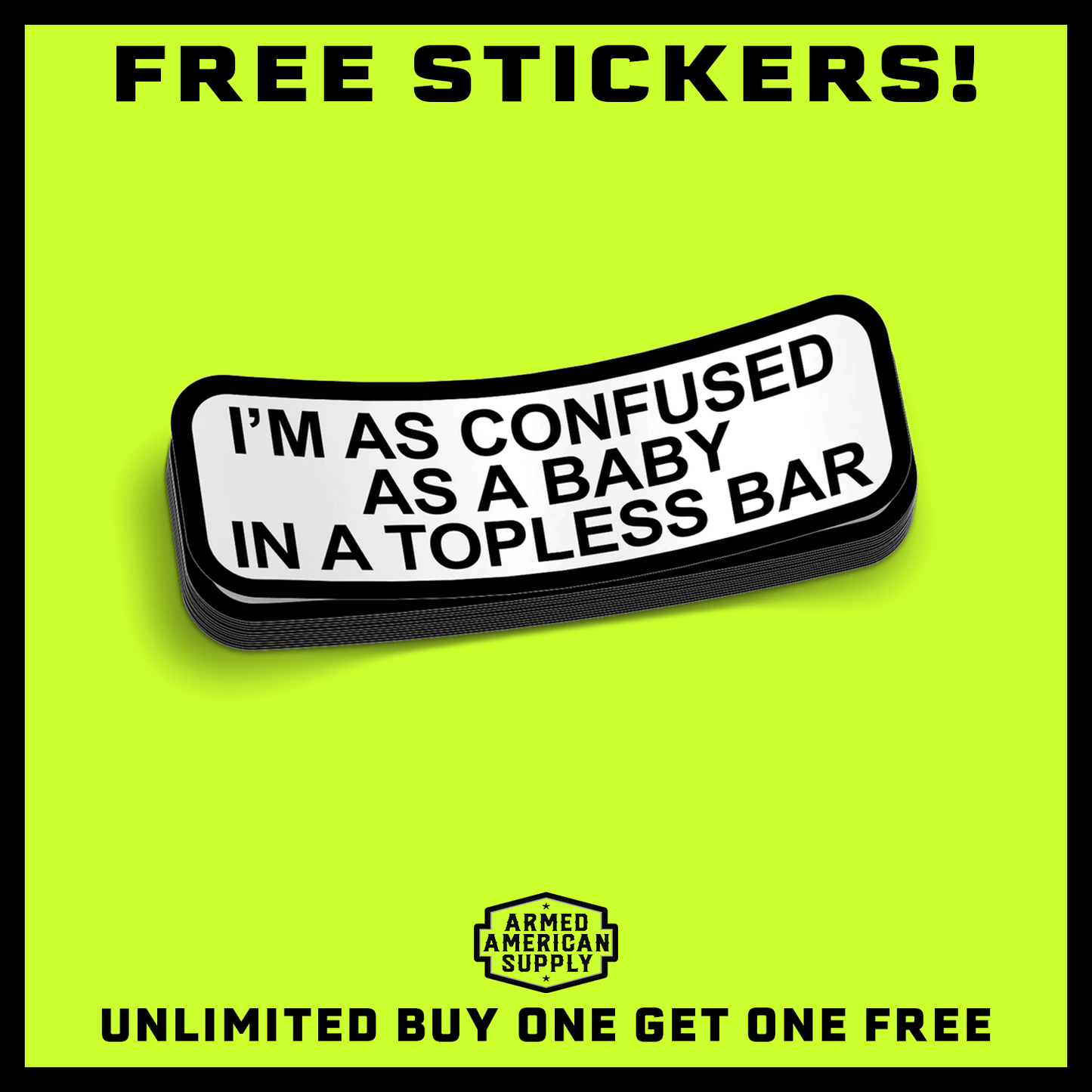 Topless Bar Hard Hat Decal - Armed American Supply