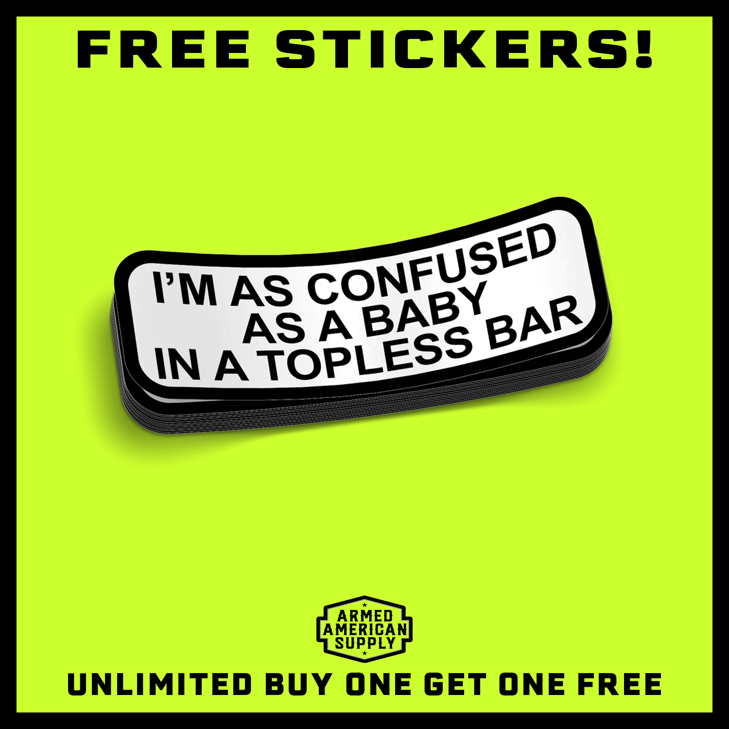 Topless Bar Hard Hat Decal - Armed American Supply