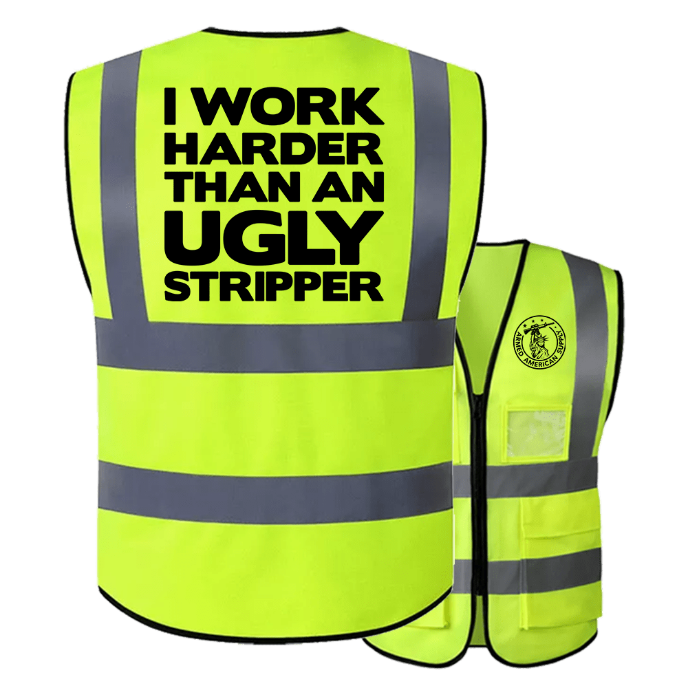 Work Harder - Class 2 Reflective Hi - Vis Vest - Armed American Supply
