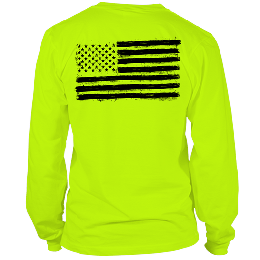 Old Glory - Long Sleeve Safety Yellow Hi - Vis T-Shirt - Armed American Supply