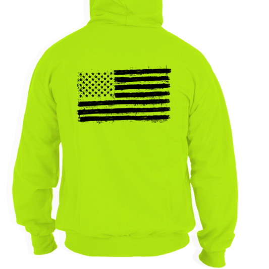 Old Glory - Safety Yellow Hi - Vis Hoodie - Armed American Supply