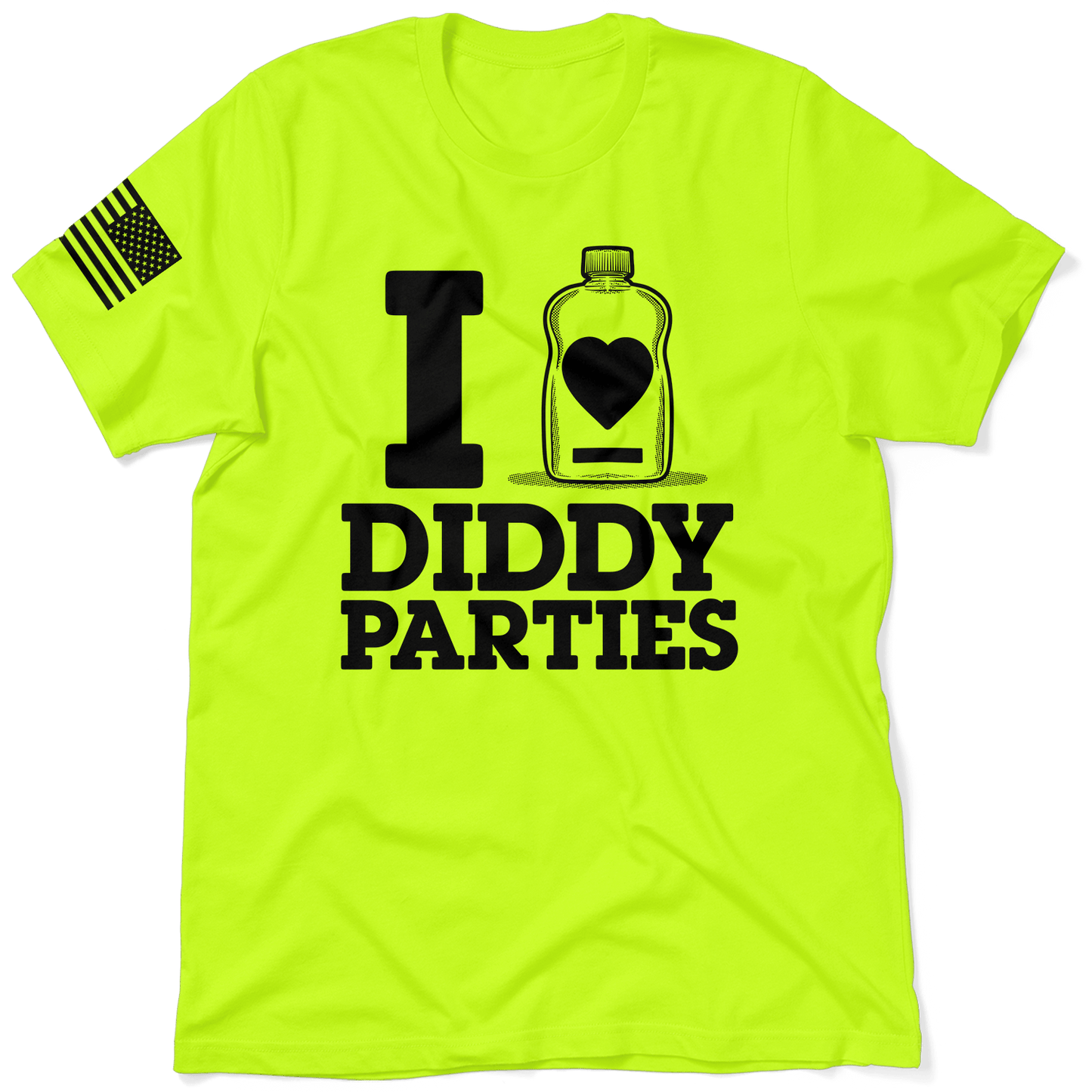 I Love Did*y Parties - Safety Yellow T-Shirt - Armed American Supply
