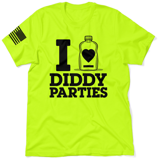 I Love Did*y Parties - Safety Yellow T-Shirt - Armed American Supply