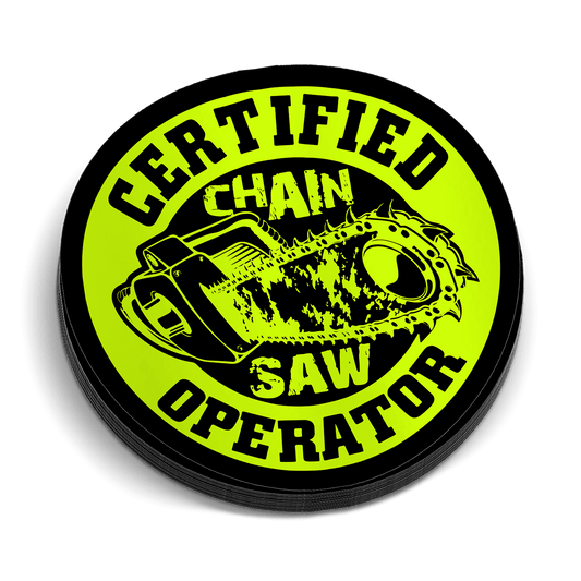 Chain Saw Operator Hard Hat Decal - Armed American Supply