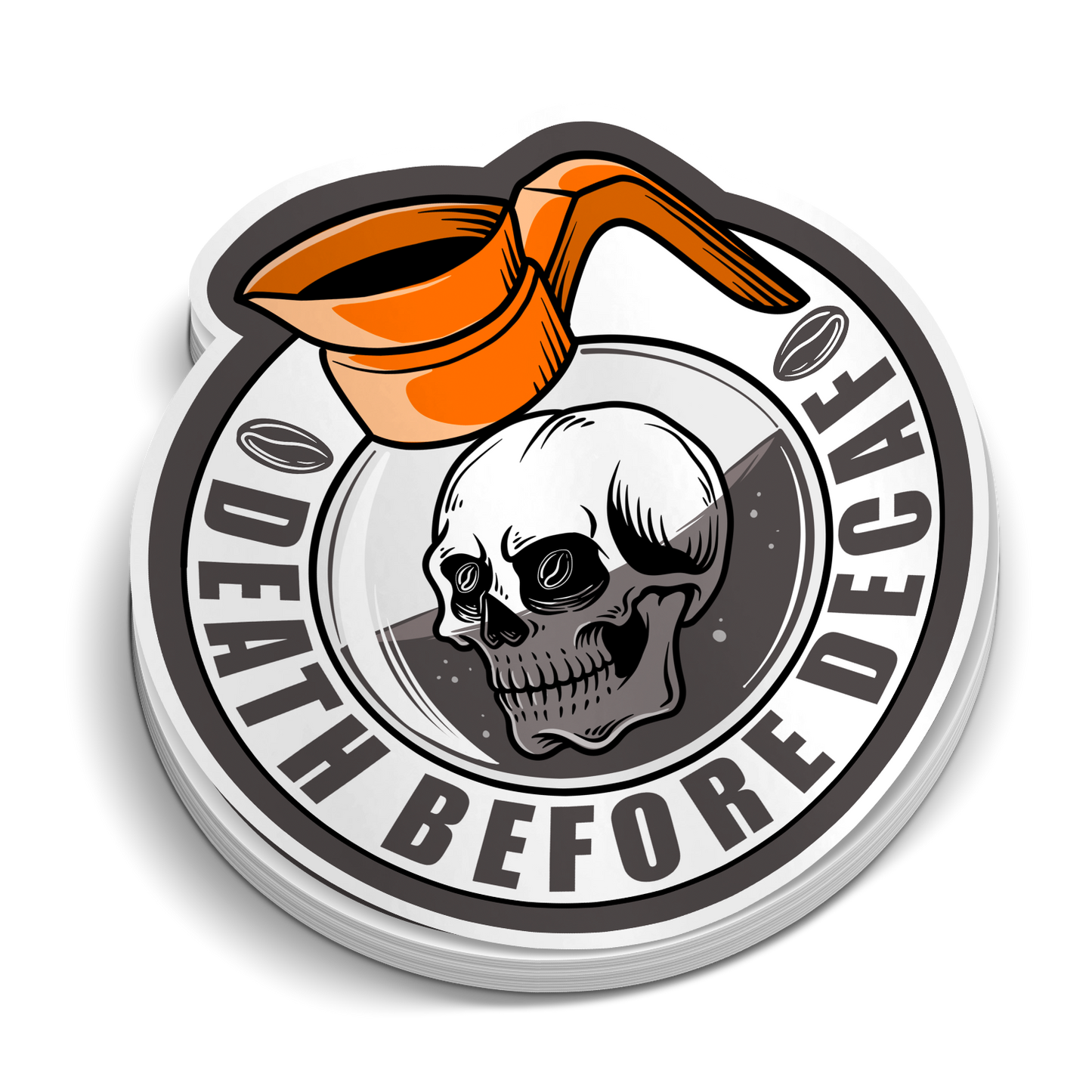 Death Before Decaf Hard Hat Sticker