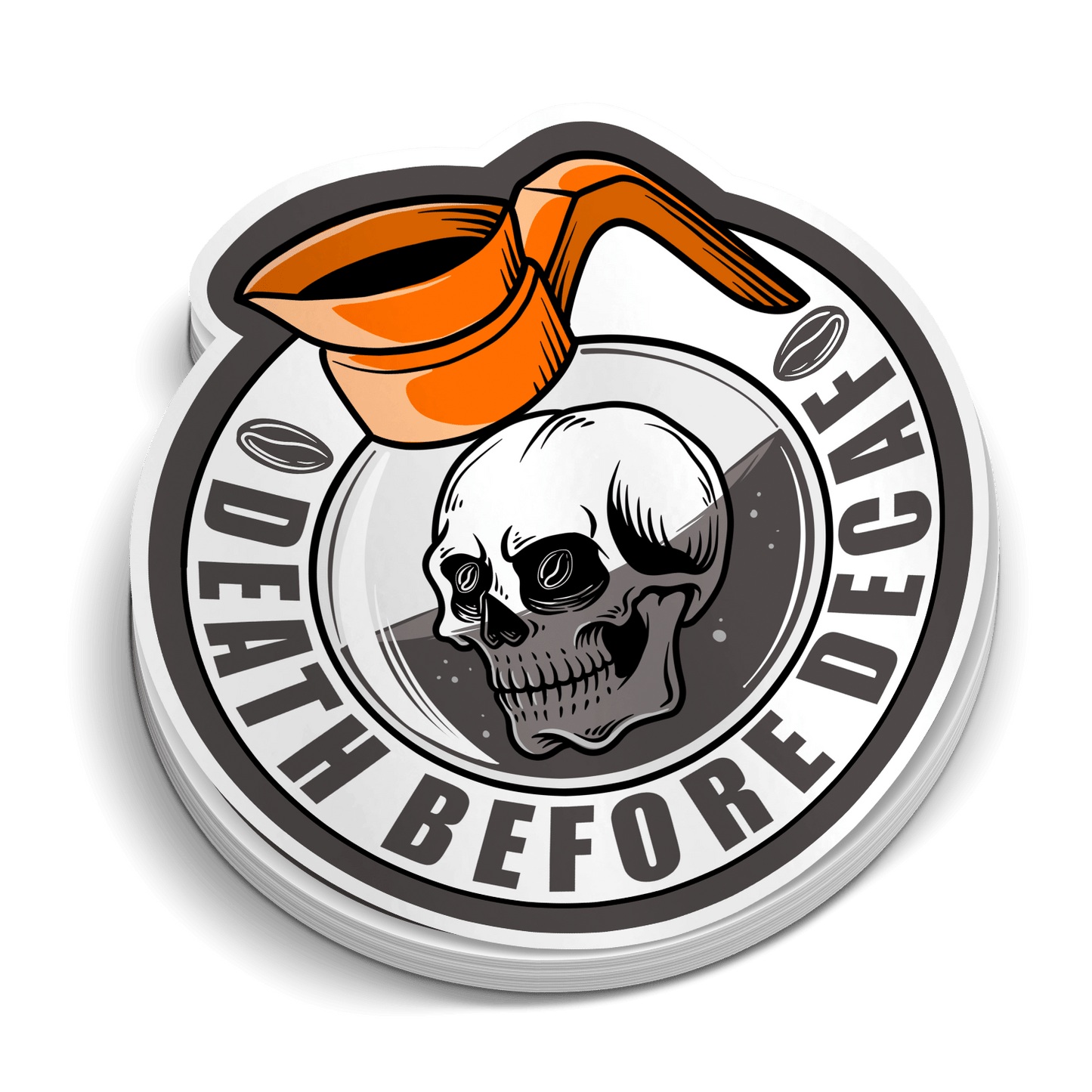 Death Before Decaf Hard Hat Sticker - Armed American Supply