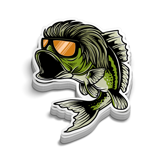 Bass Mullet Hard Hat Decal - Armed American Supply