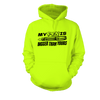 Pen is bigger - hi-vis hoodie