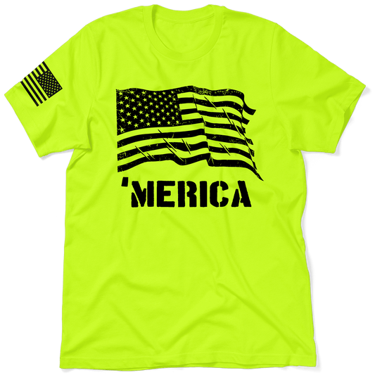 Merica - Safety Yellow T-Shirt - Armed American Supply