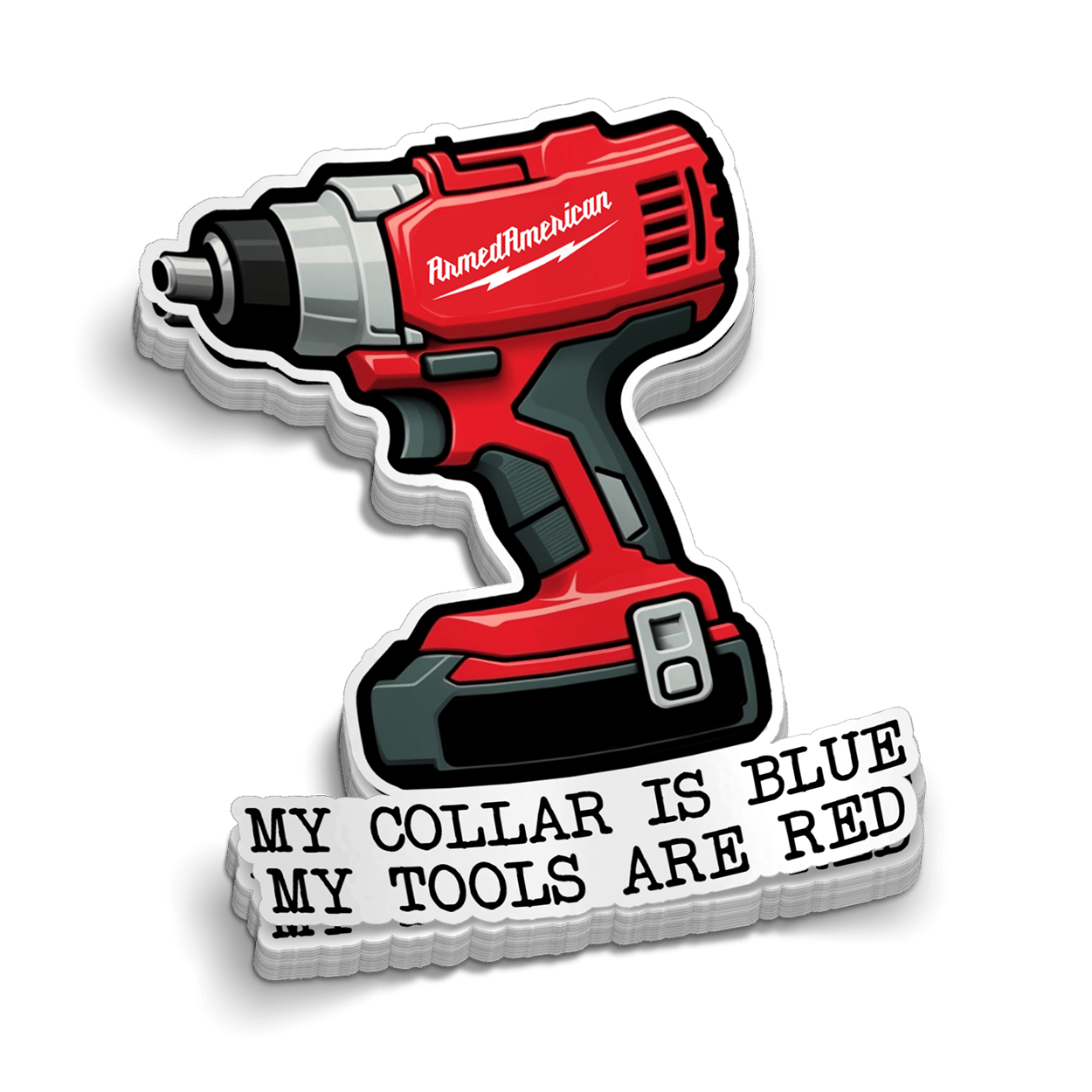 Red Tools Hard Hat Decal - Armed American Supply
