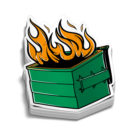Dumpster Fire Hard Hat Decal - Armed American Supply