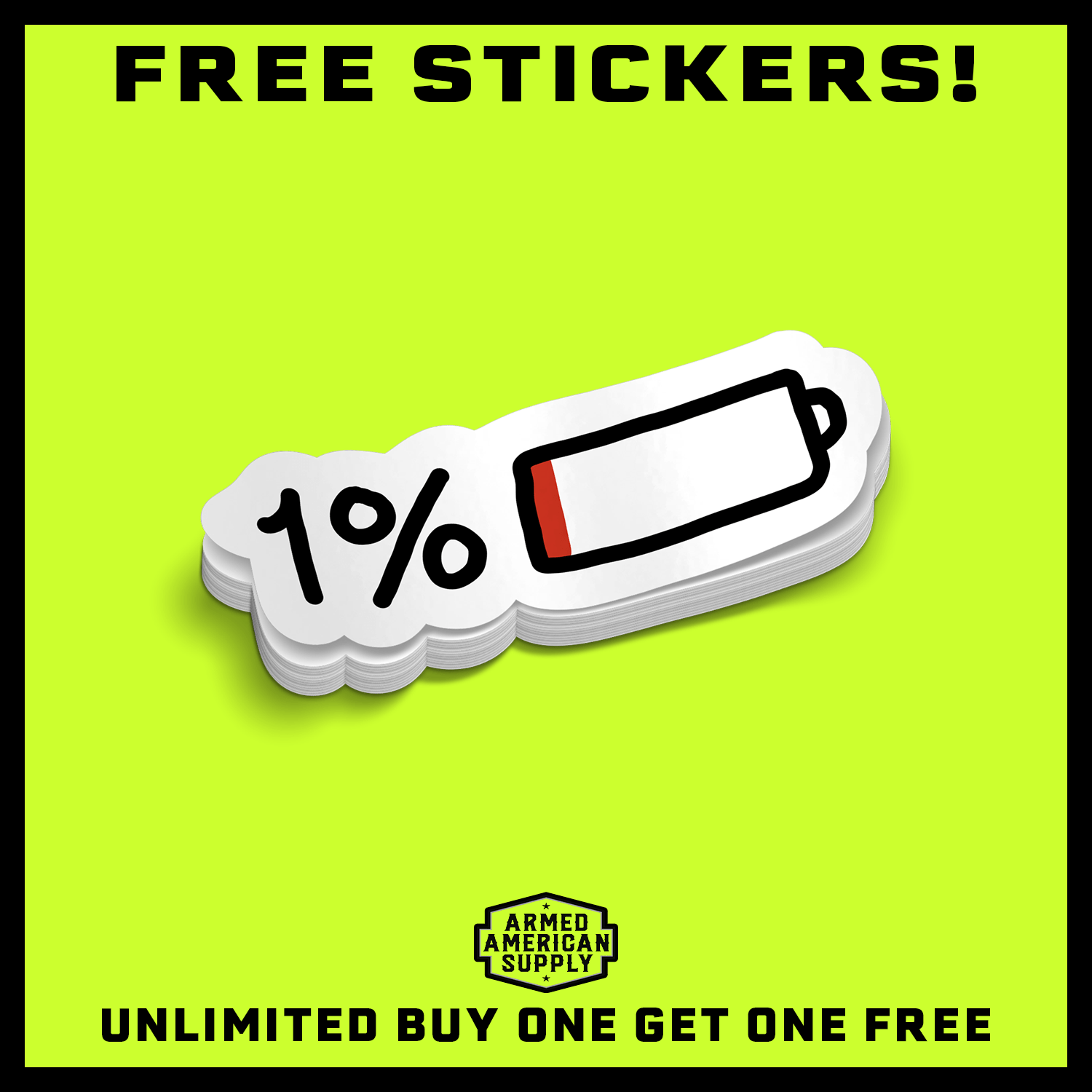 1% - Hard Hat Decal - Armed American Supply