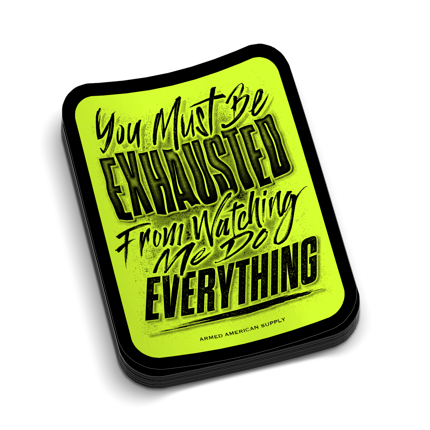 Exhausted - Hard Hat Decal - Armed American Supply