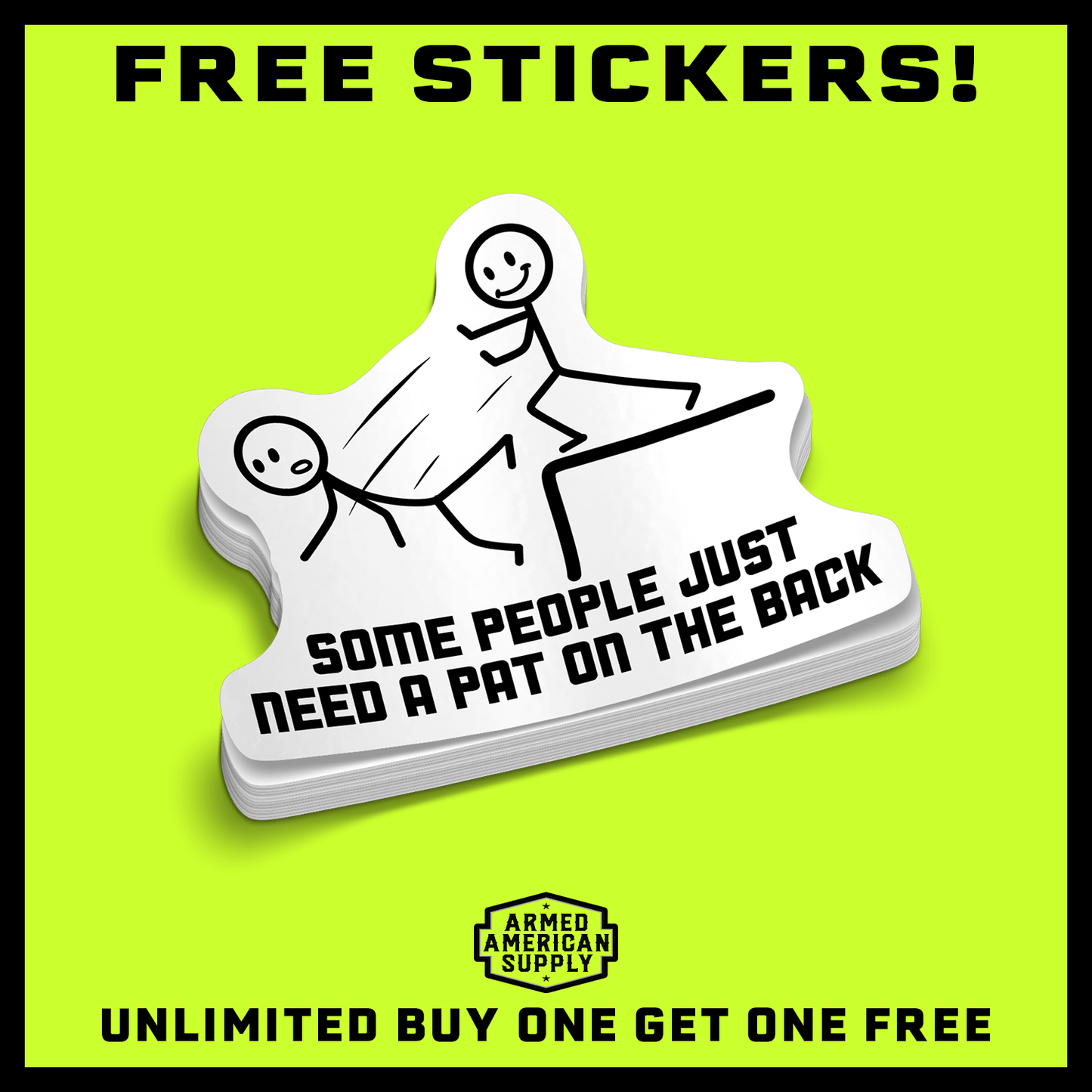 Pat On The Back - Hard Hat Decal - Armed American Supply