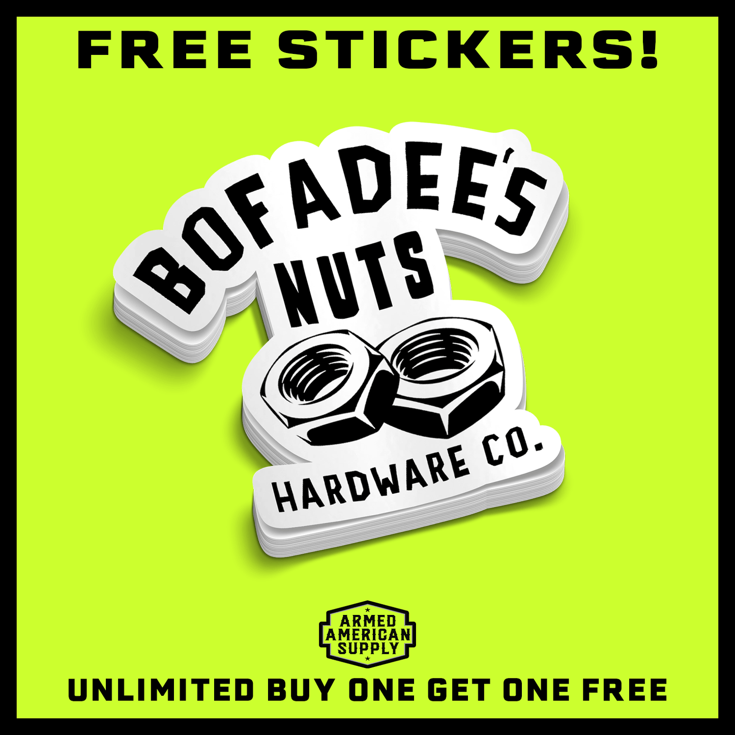 Bofadee's Hard Hat Decal - Armed American Supply