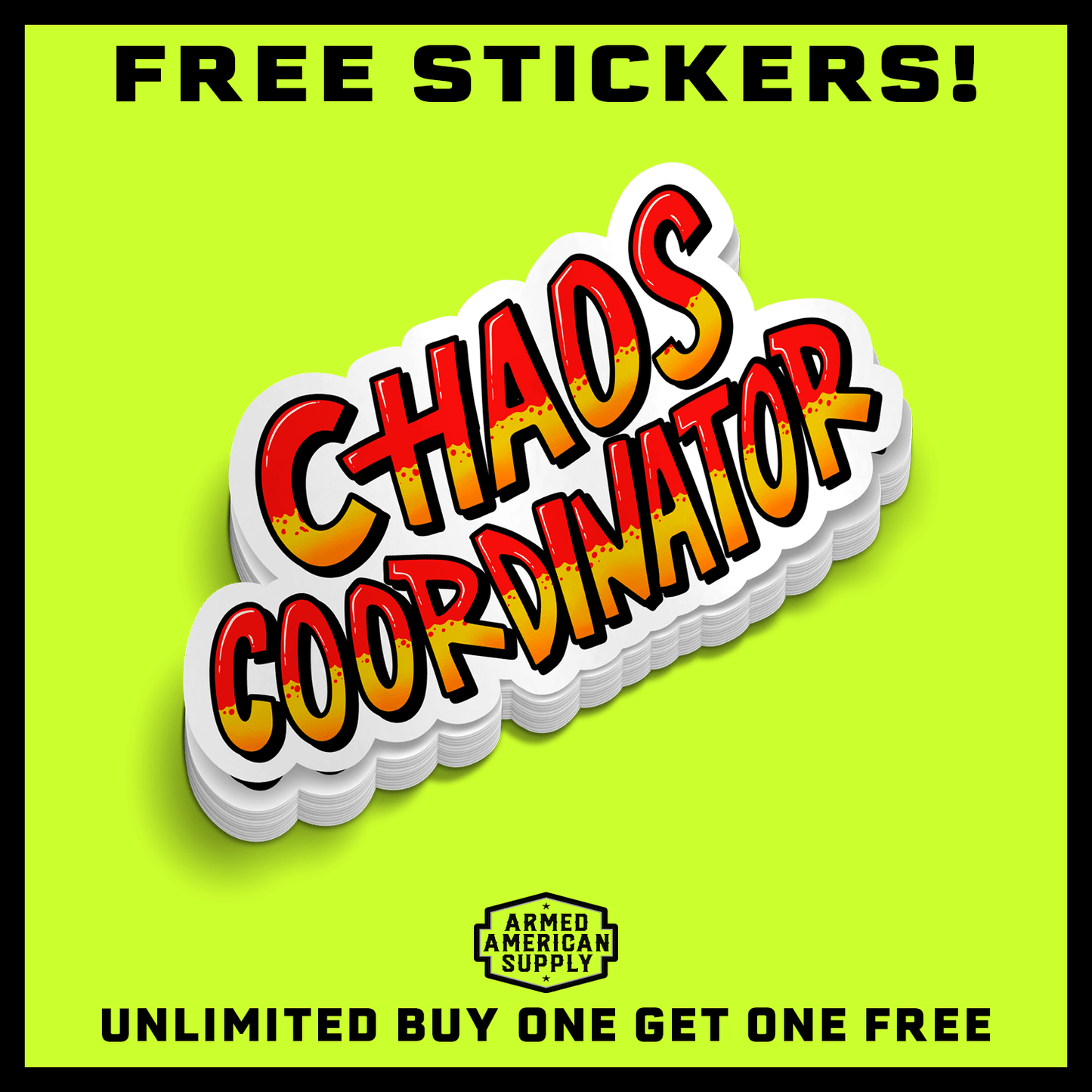 Chaos Coordinator - Hard Hat Decal - Armed American Supply