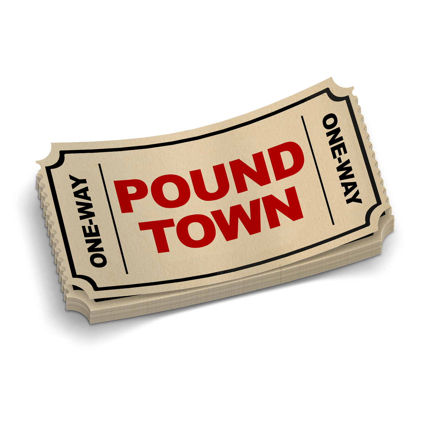 Pound Town Ticket - Hard Hat Decal - Armed American Supply
