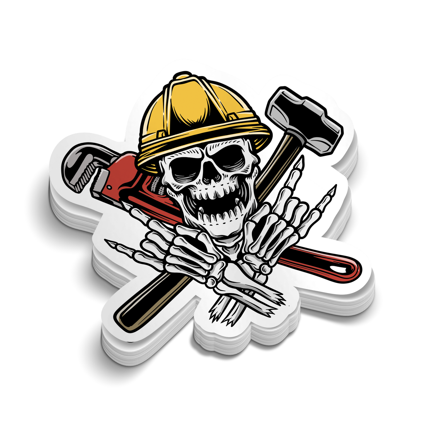 Construction Skeleton - Hard Hat Decal