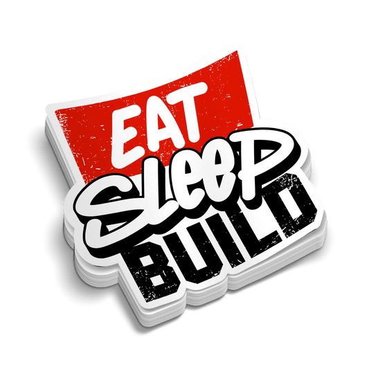 Eat Sleep Build - Hard Hat Decal - Armed American Supply