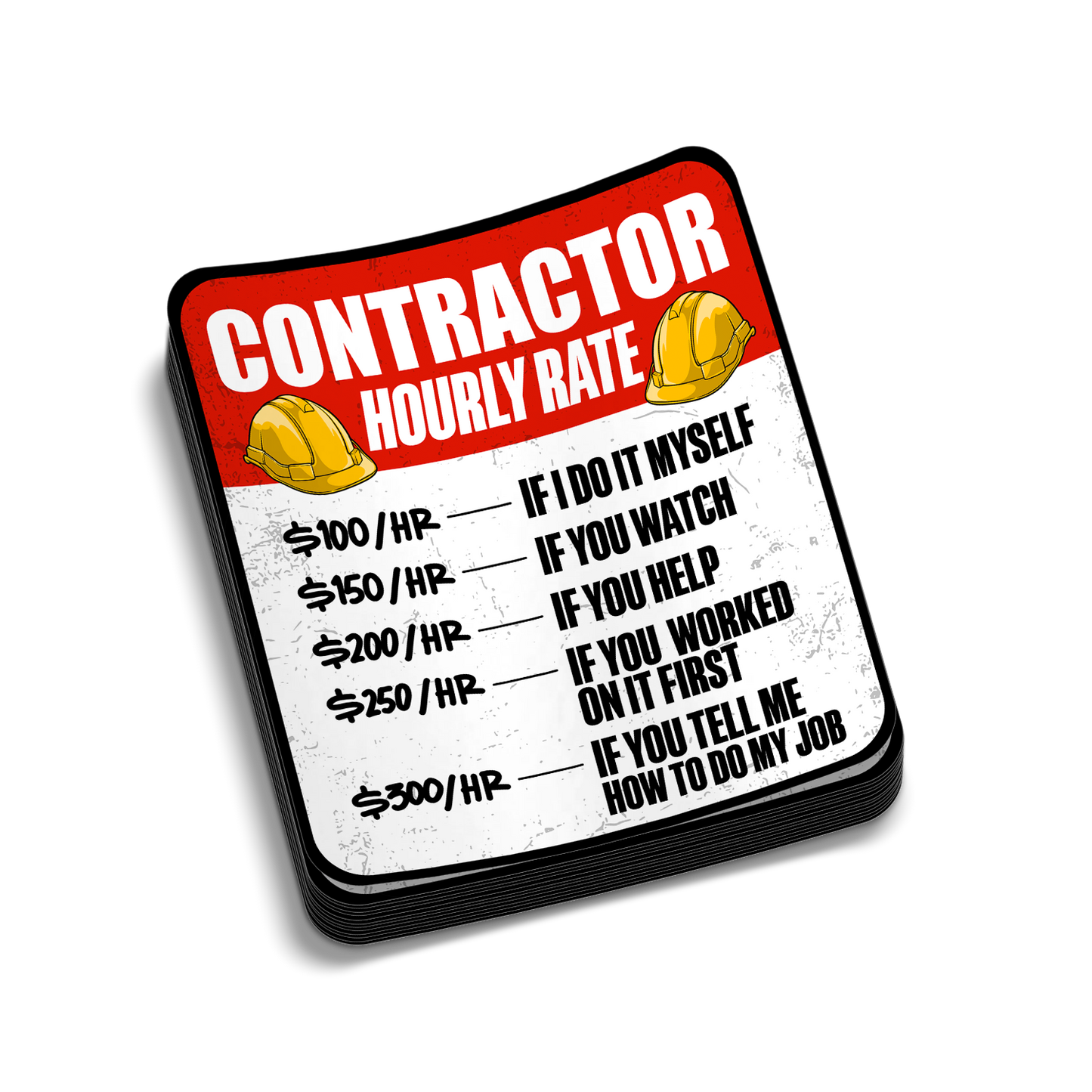 Contractor Rate - Hard Hat Decal