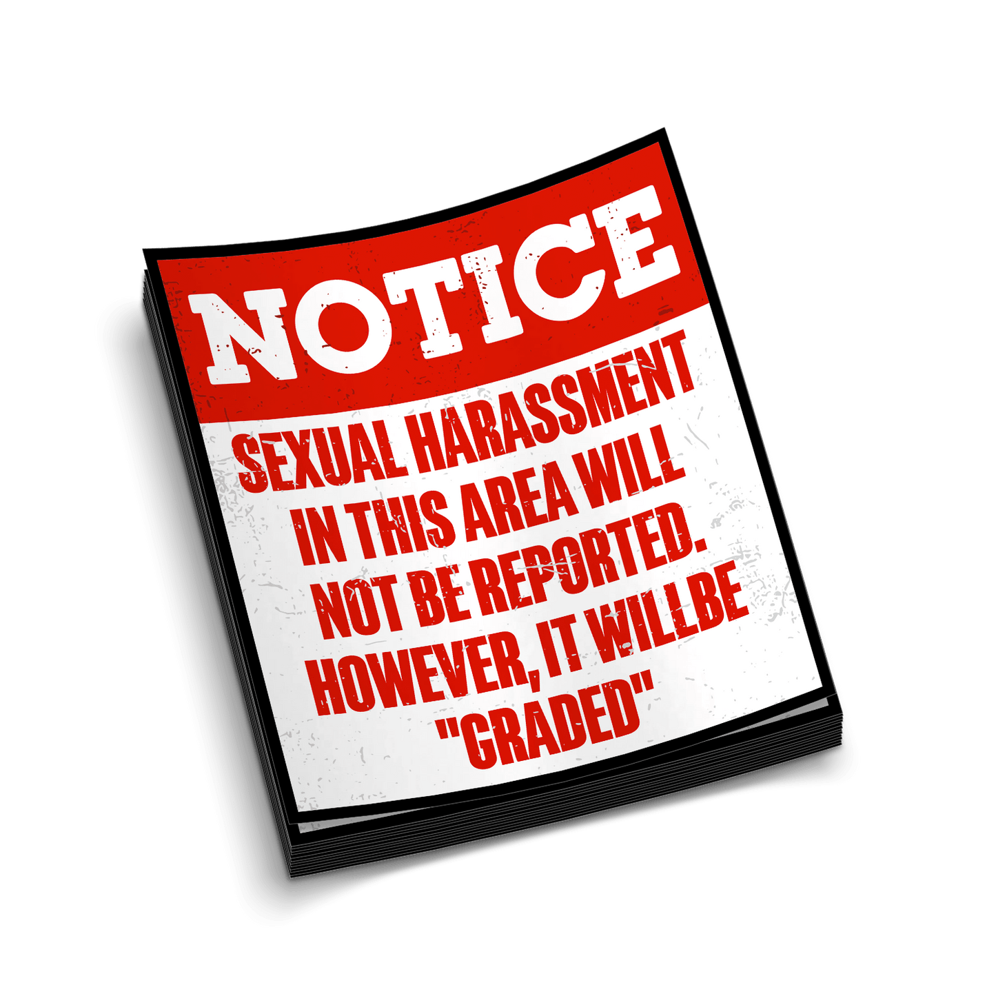 Sex Harassment Graded - Hard Hat Decal - Armed American Supply