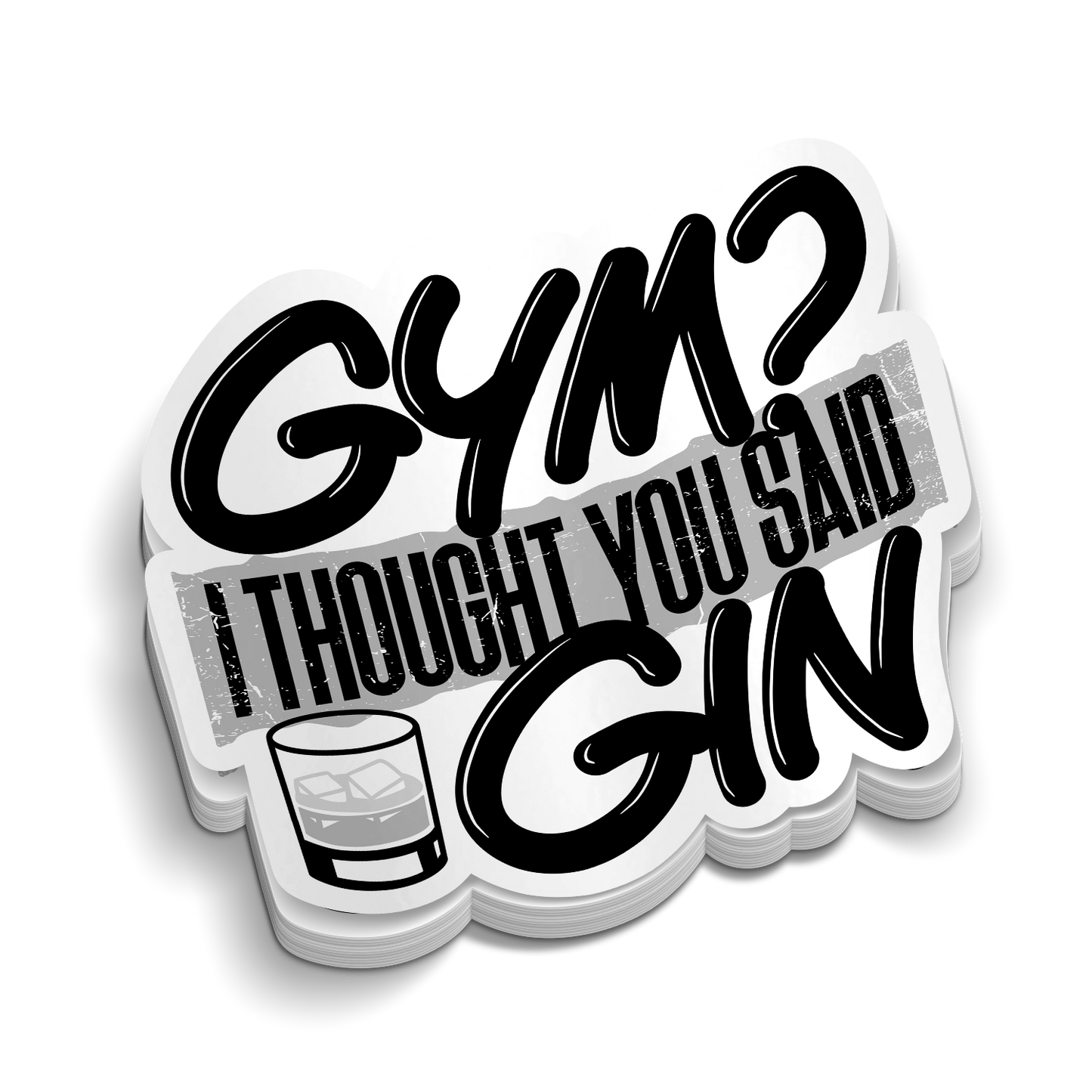 Gym or Gin? - Hard Hat Decal