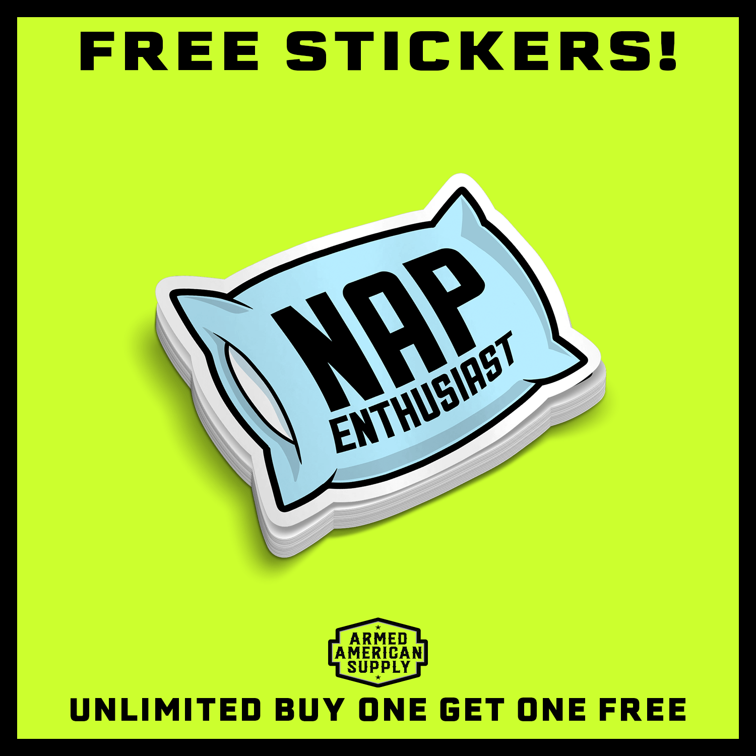 Nap Enthusiast - Hard Hat Decal - Armed American Supply