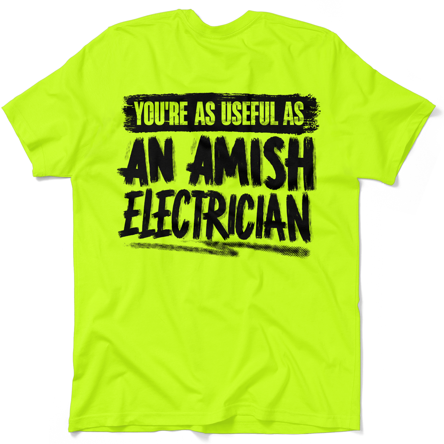 Amish Electrician - Safety Yellow Hi - Vis Pocket T-Shirt - Armed American Supply