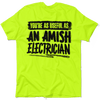 Amish electrician - safety yellow hi-vis pocket t-shirt