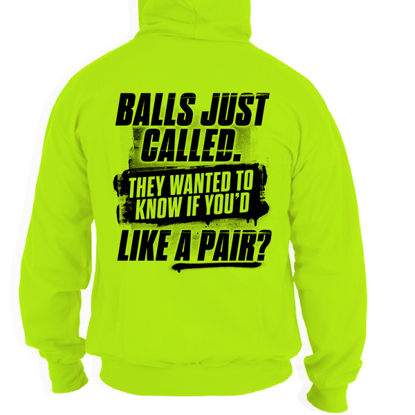 Balls - Hi-Vis Yellow Hoodie