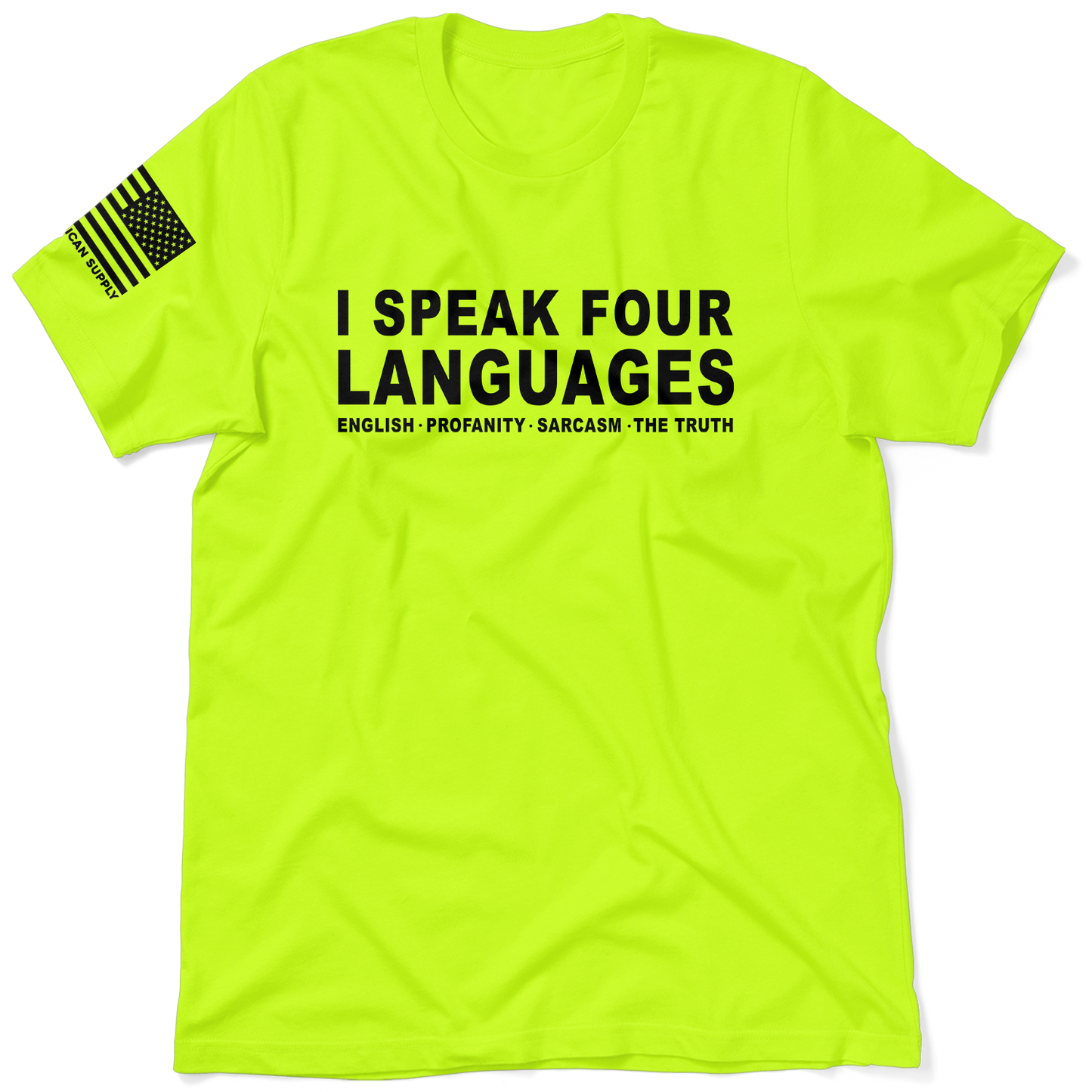 Four Languages - Safety Yellow Hi-Vis T-Shirt