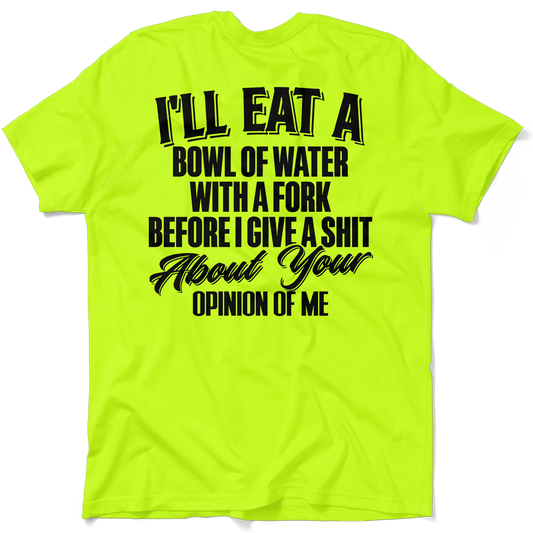 Opinion Of Me - Safety Yellow Pocket T-Shirt - Armed American Supply