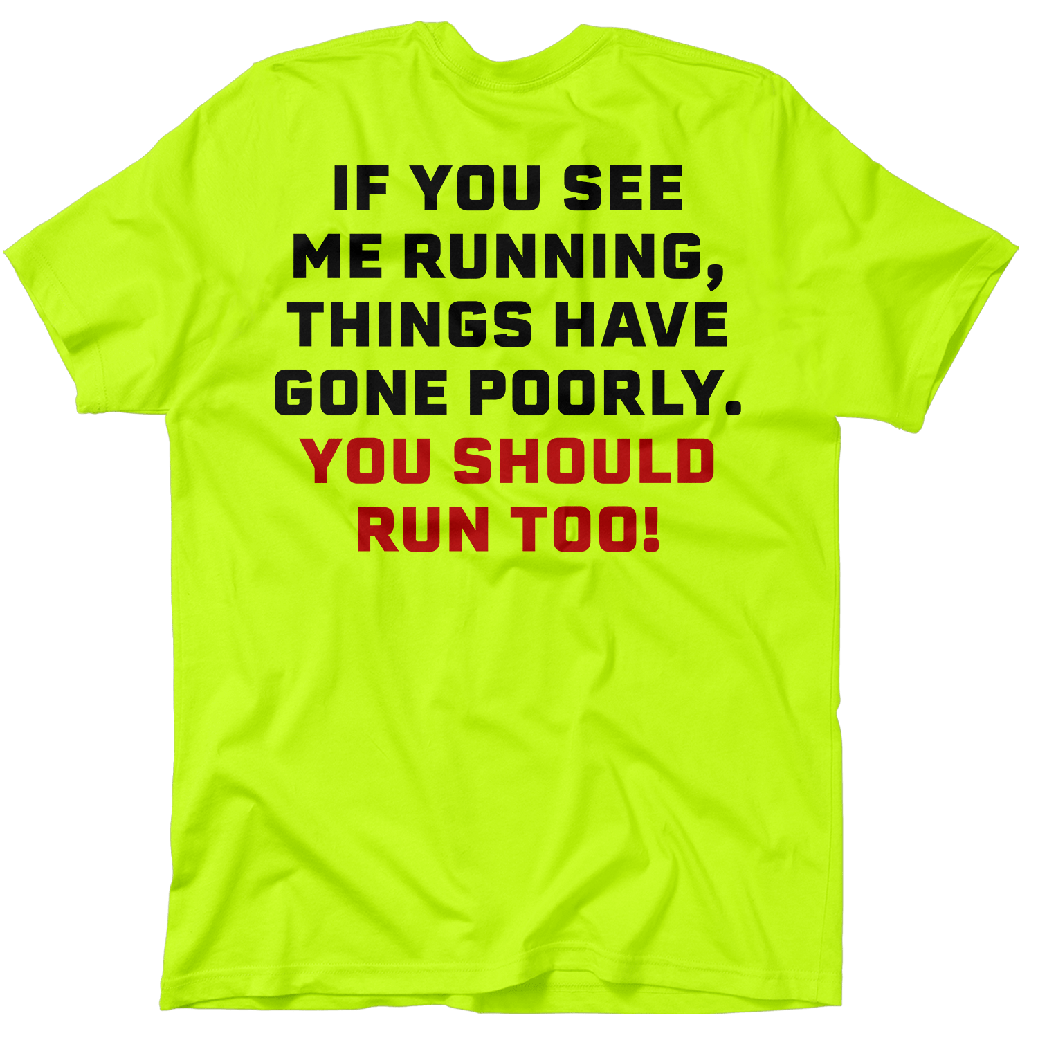 Run - Safety Yellow Pocket T-Shirt - Armed American Supply