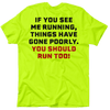 Run - safety yellow pocket t-shirt