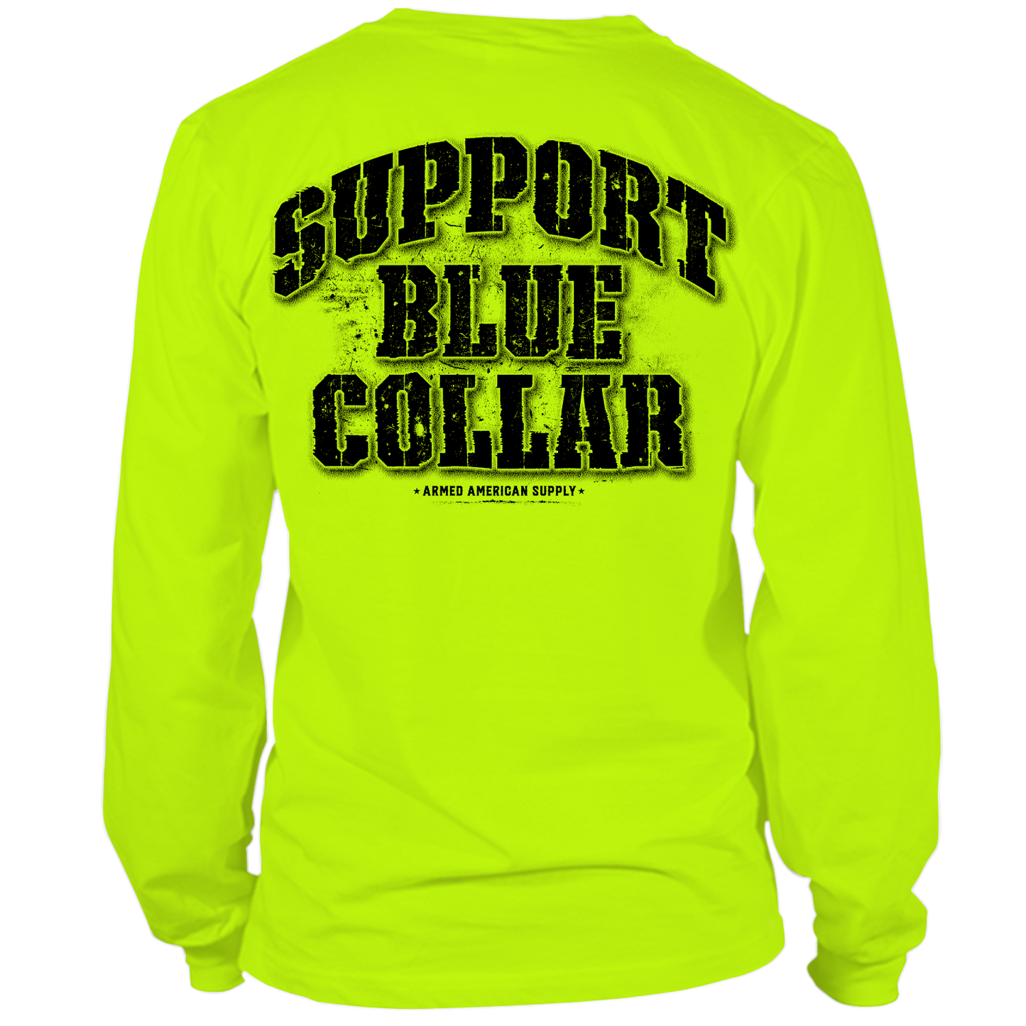 Support Blue Collar - Long Sleeve Hi-Vis T-Shirt
