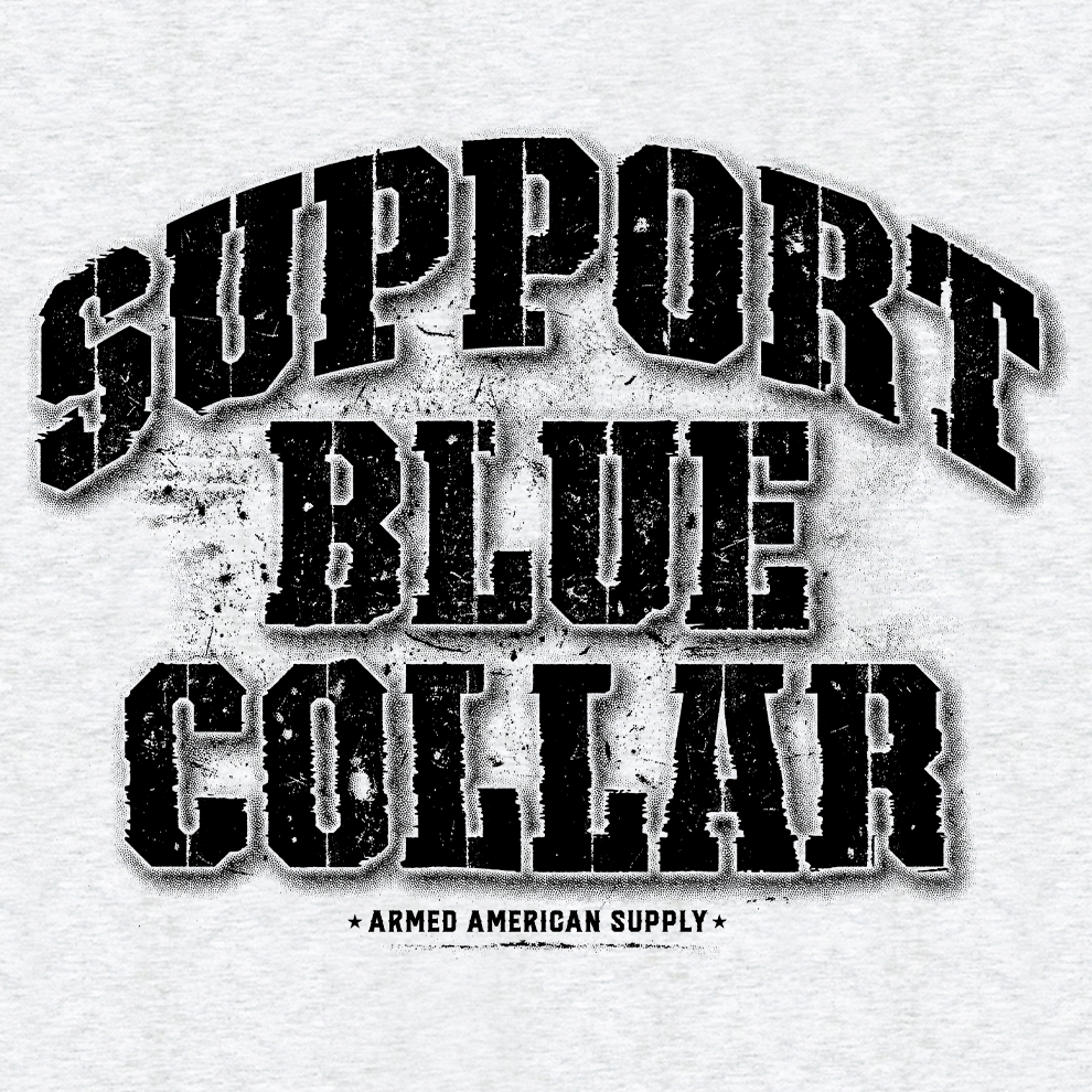 Support Blue Collar - Safety Orange T-Shirt